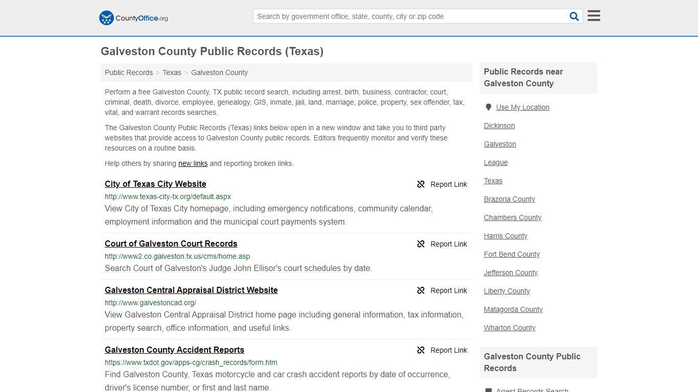 Public Records - Galveston County, TX (Business, Criminal ...