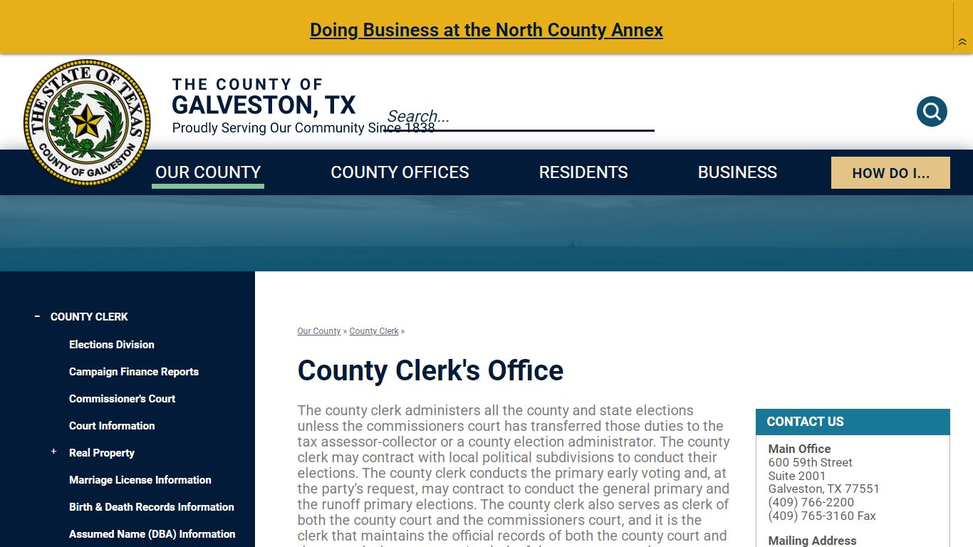 County Clerk's Office | Galveston County, TX